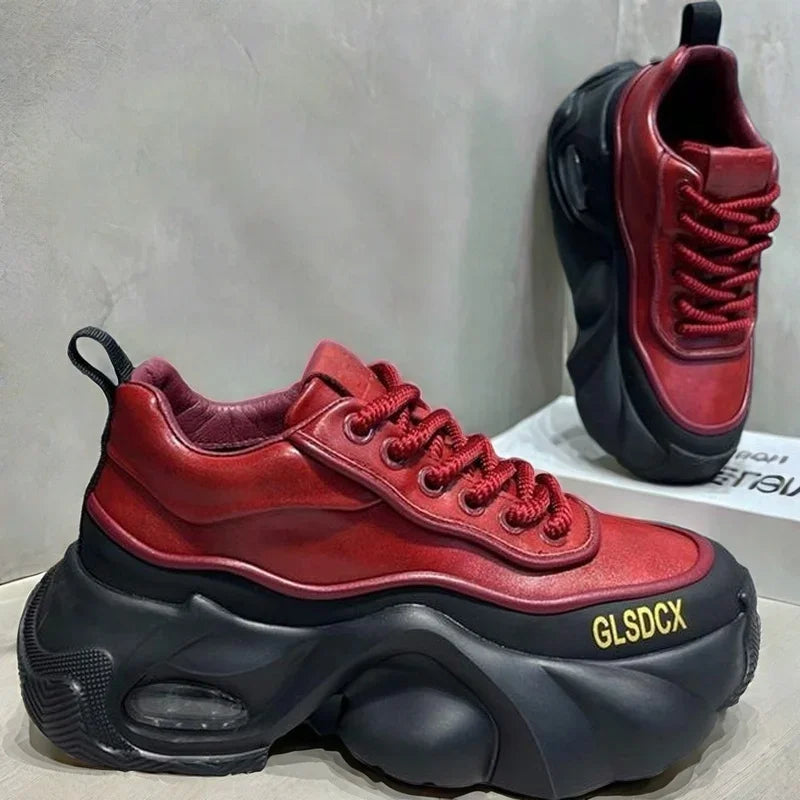 2025 Designer Style Mens Shoes Outdoors Comfortable Men Thick Platform Sneakers Fashion Casual Elevator Shoes New Trainers Tenis
