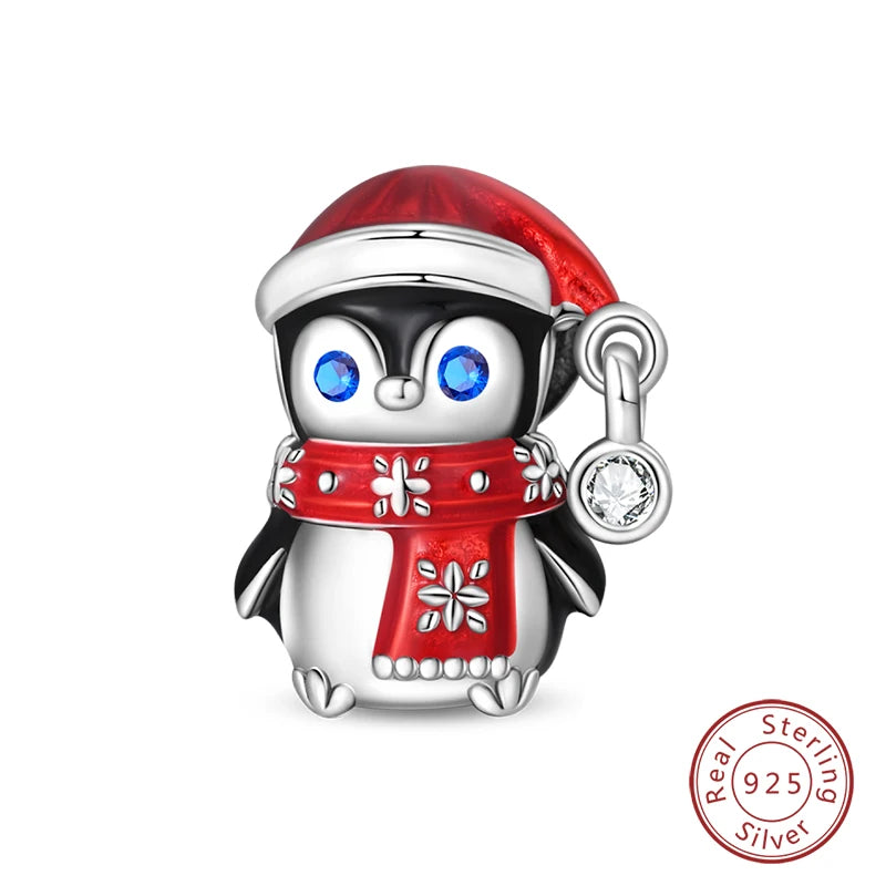 Original 925 Sterling Silver Red Charm Beads Red Wine Chili Dumbbell Pendant For Women Fit DIY Bracelet Birthday Jewelry Gift