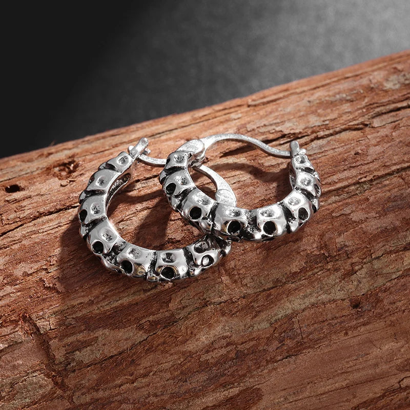 Retro Gothic Skull Earrings Hypoallergenic Earrings for Men and Women Punk Hip Hop Halloween Jewelry Gifts