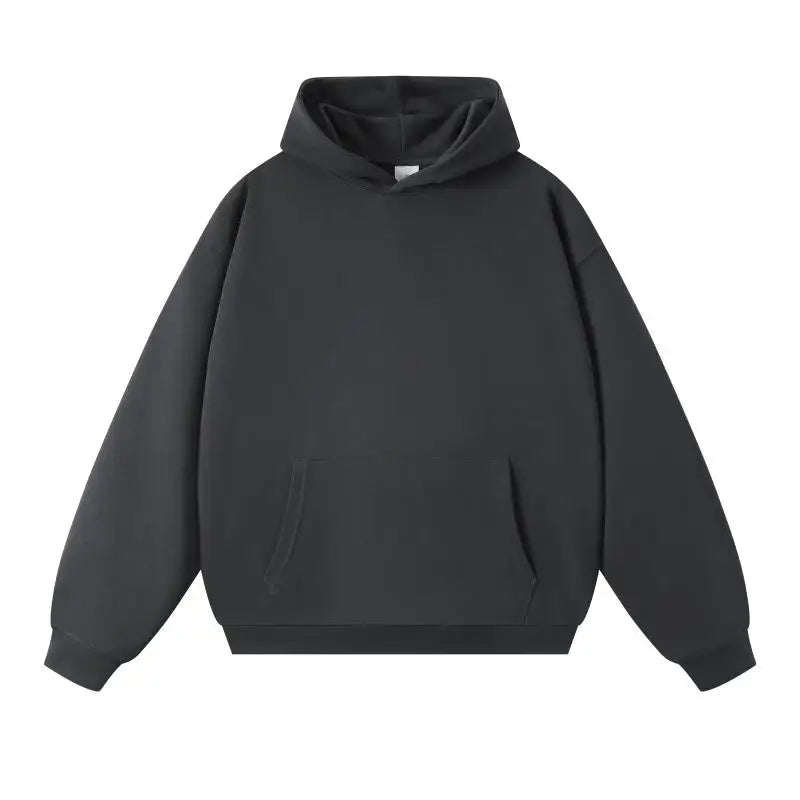 750g Terry Hooded Sweatshirt Autumn Winter Style Drop Shoulder Loose Trendy Pullover Hoodie Casual Solid Color Jacket Unisex