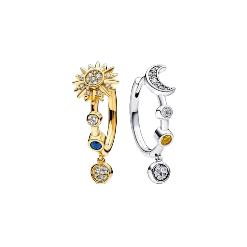 Sparkling Colorful Hoop Earrings 925 Sterling Silver Hypoallergenic Jewelry Embellished With Zircon Elegant Luxury Style Female