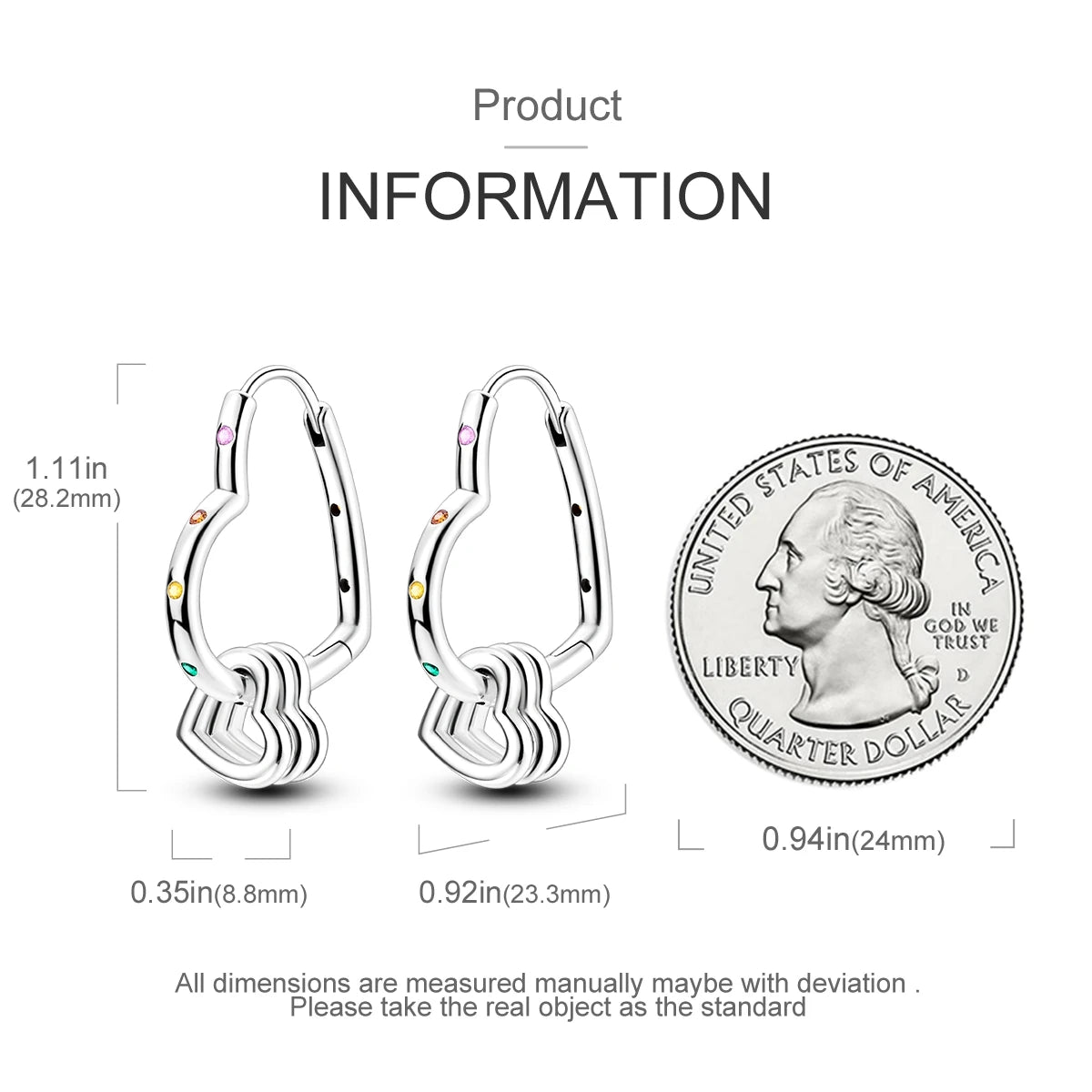 925 Silver Hoop Earrings  For Woman Pendientes Zircon Heart Shape Star Eardrop Original Earring Fashion Jewelry