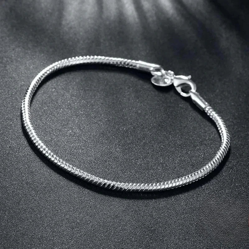 Handmade Original Fine Jewelry  Charm Bracelet Soft Smooth Snake Bone Bracelets for Women