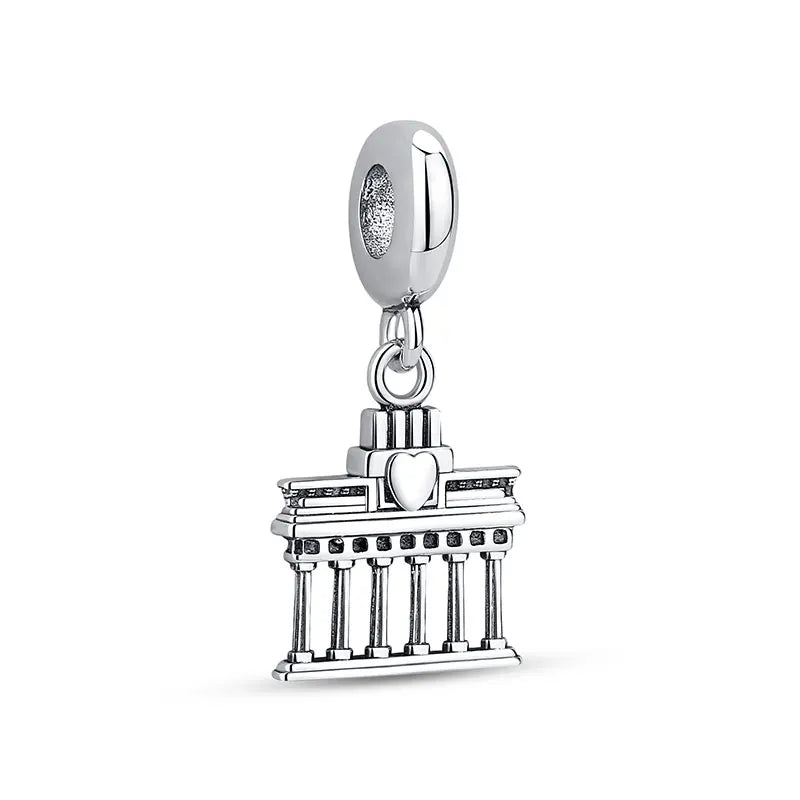 Original 925 Sterling Silver Charms Camera Suitcase London Bus Love Heart Beads Fit Bracelets Necklaces DIY Jewelry Women