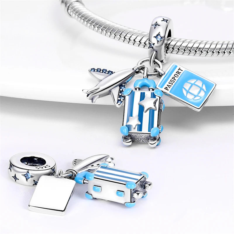 925 Sterling Silver Chameleon Luminous Firefly Butterfly Charms Beads Fit Qikaola 925 Original Bracelets Fine DIY Jewelry Making