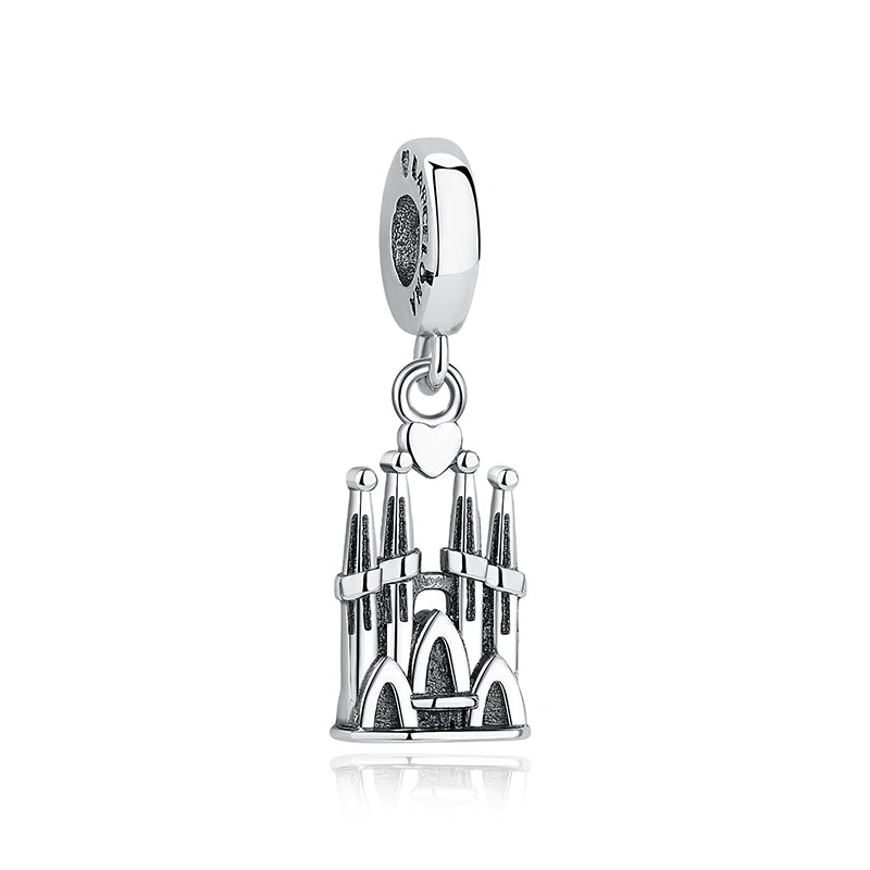 Original 925 Sterling Silver Charms Camera Suitcase London Bus Love Heart Beads Fit Bracelets Necklaces DIY Jewelry Women