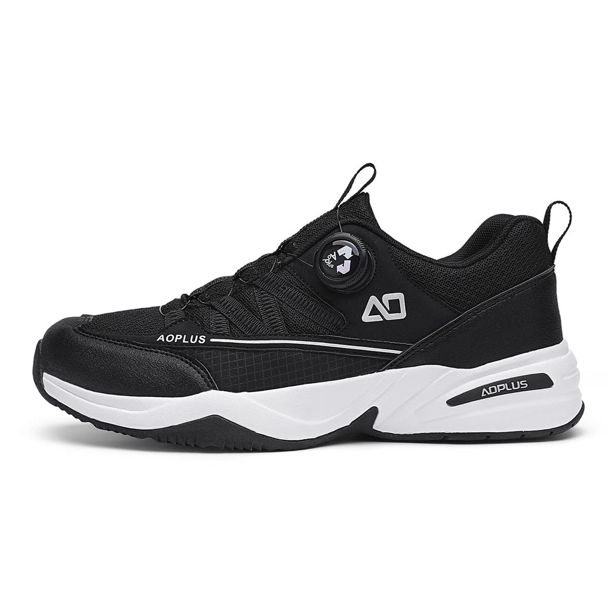 Men's Outdoor Hiking Shoes, New Leather and Mesh Combination with Rotating Buckle Design, Comfortable, Breathable, Versatile Casual Shoes, Men's Low-Top Lace-Up Thick-Soled Non-Slip Wear-Resistant Outdoor Trekking Shoes, Men'