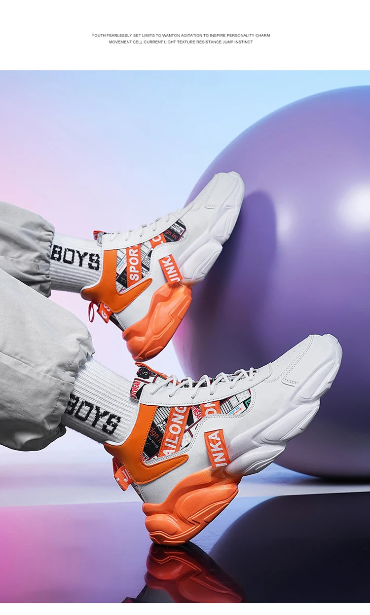 Autumn Winter Fashion Pink High Sneakers for Men Women Breathable Platform Shoes Man Trainers Outdoor Casual Sneakers Men 2025