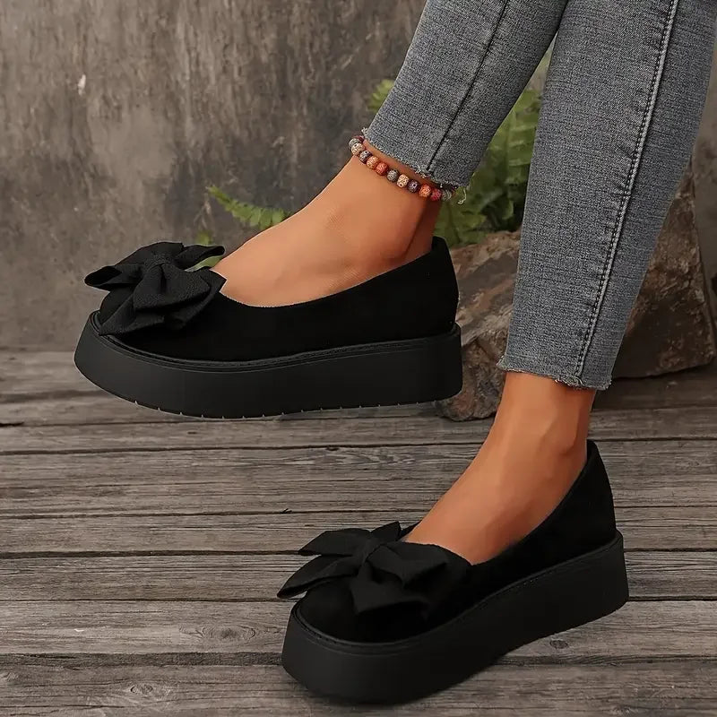 Spring and Autumn New Round Head Comfortable Sports Women's Shoes Fashionable Shallow Mouth Thick Bottom Casual Single Shoes