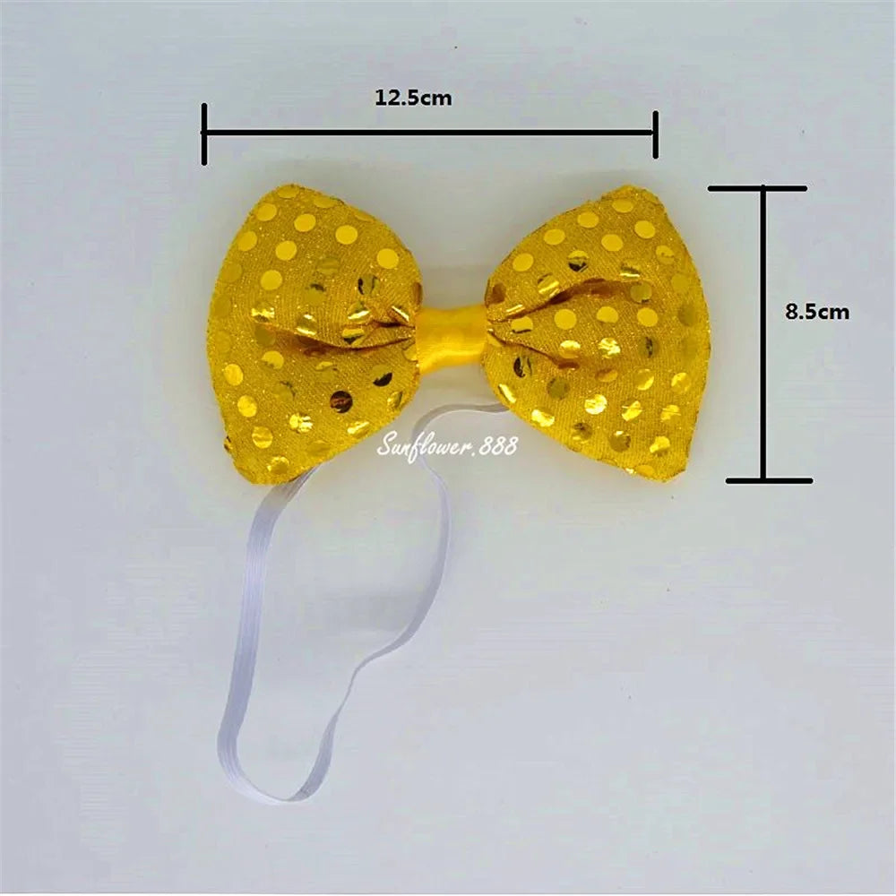 10pcs Blinking Light Up Sequin Bow Tie Necktie Gift Glow Party Luminous Neck Wear Cosplay  Birthday  Halloween