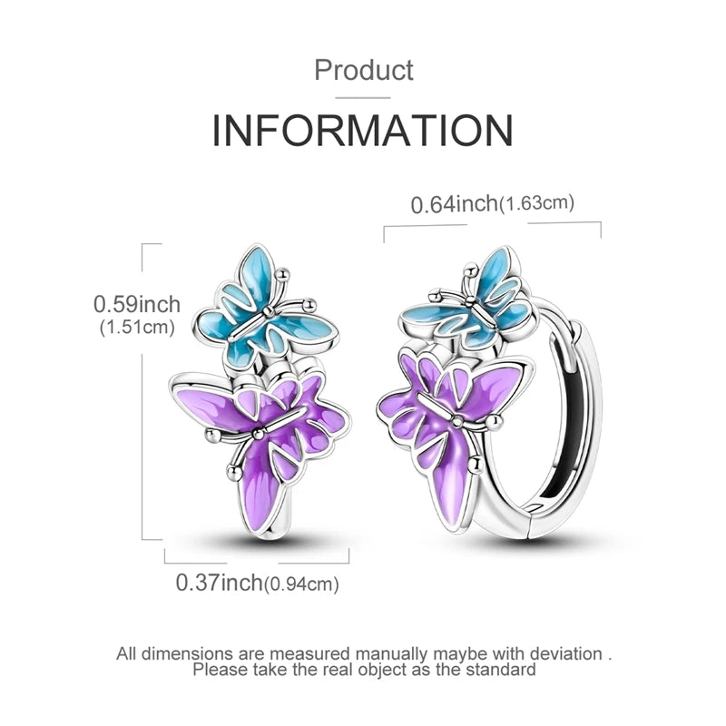 925 Sterling Silver Colored Zirconium Stars Hoop Earrings For Women Jewelry Anniversary WeddingMaking Jewelry Gift