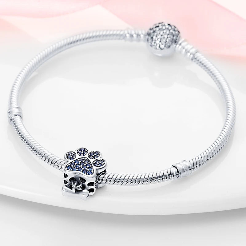 New 925 Sterling Silver Charms Fit 3mm Original Bracelets Cat Dog Beads Fine DIY Jewelry Making Women Party Gifts