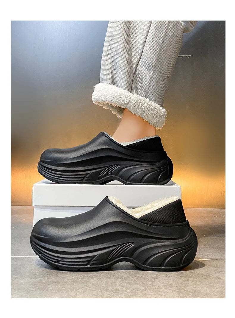 Unisex Home Slipper 2024 New  Winter Waterproof EVA Slippers Plush Warm Lining  Man House Warm Clogs High Quality Women Shoe