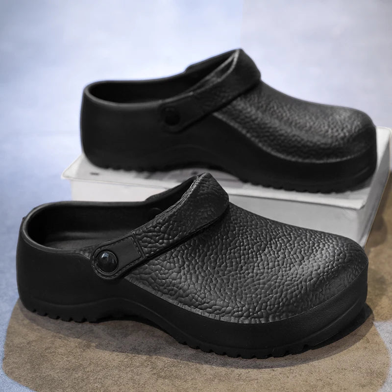 Summer Chef Shoes for Man Sport Sandals Flat Non Slip Clogs Kitchen Shoe Multi Occasion Multi Crowd Work Shoes Walking Slippers