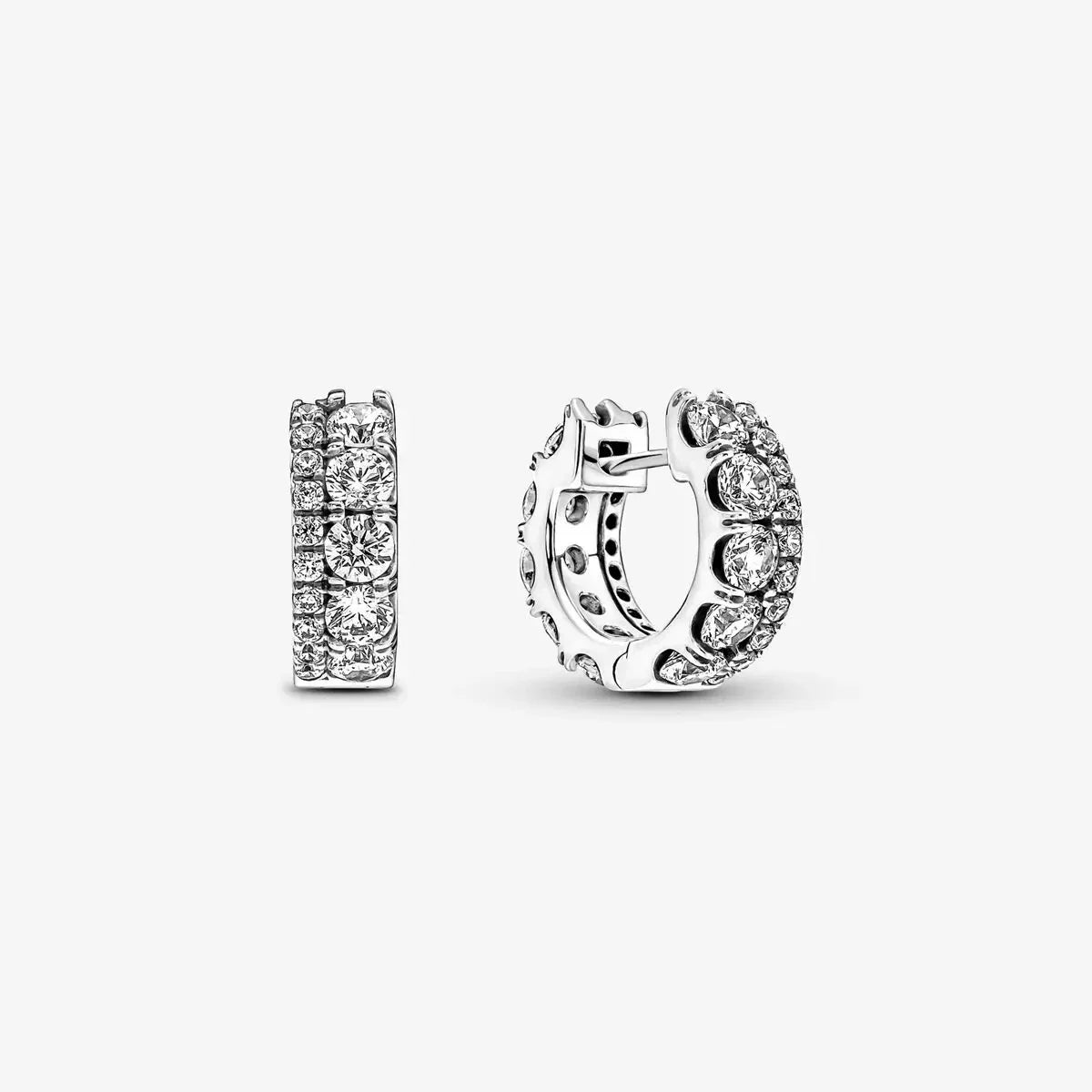 Sparkling Colorful Hoop Earrings 925 Sterling Silver Hypoallergenic Jewelry Embellished With Zircon Elegant Luxury Style Female