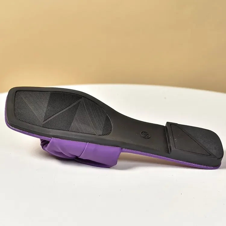 Summer Slippers Women's Flip-flops Flat Shoes 2024 purple Pleated Slippers Women's Sandals Slip-on Shoes Large Size 35-43
