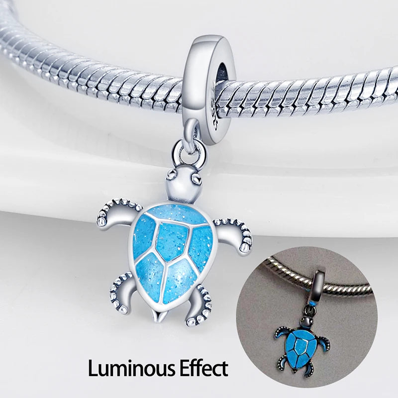 925 Sterling Silver Chameleon Luminous Firefly Butterfly Charms Beads Fit Qikaola 925 Original Bracelets Fine DIY Jewelry Making
