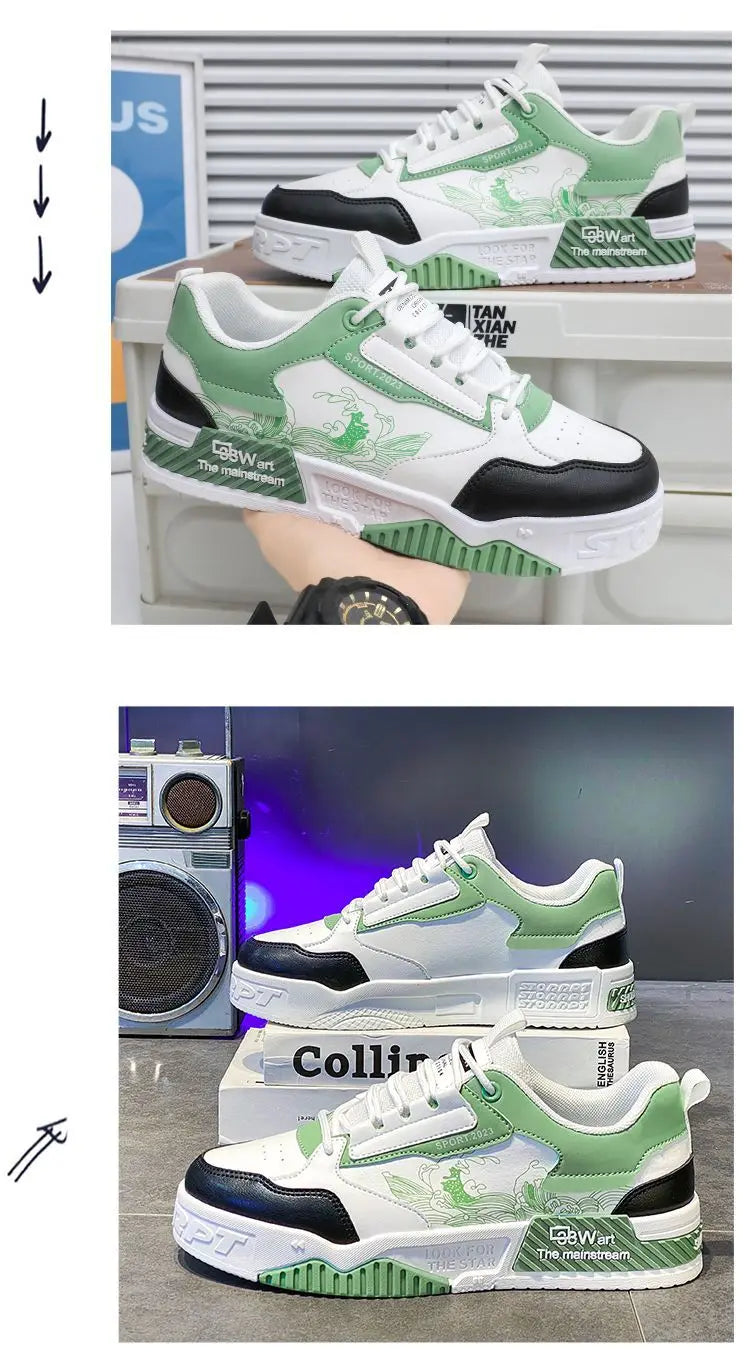 Men's Casual Shoes 2025 Spring New Style Graffiti Breathable Sneakers High Quality Designer Men Platform Shoes Zapatillas Hombre
