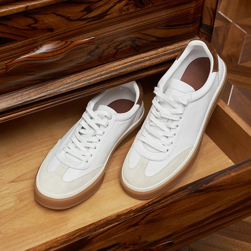 Men's Tenis Masculino Shoes Men's Leather Skate Shoes Men Fashion Casual Walking Shoes Classic Flats Men Lace-Up Mens Sneakers