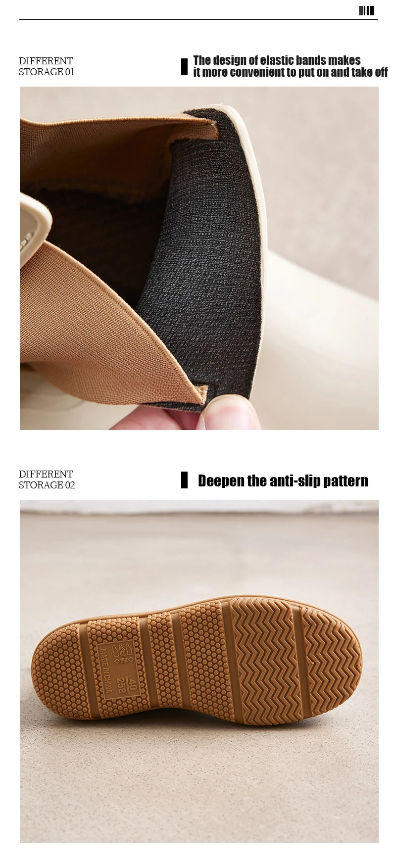 Versatile Casual Waterproof Men's Rain Shoes Short Boot Fleece Lined Warm Non-slip Wear Resistant Comfortable Outdoor Wear