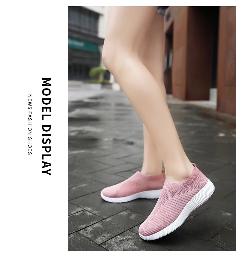 New Pink Women Shoes Soft Sneakers Lightweight And Comfortable Women Slip On Lazy Loafers Walking Shoes For Women Size 36-42