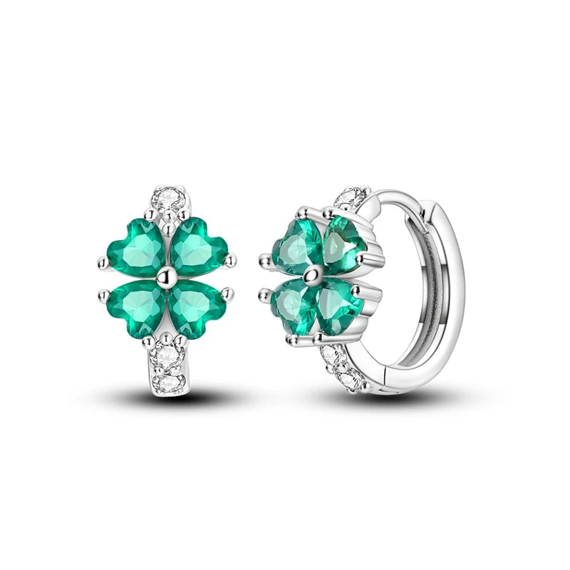 925 Sterling Silver Colored Zirconium Stars Hoop Earrings For Women Jewelry Anniversary WeddingMaking Jewelry Gift