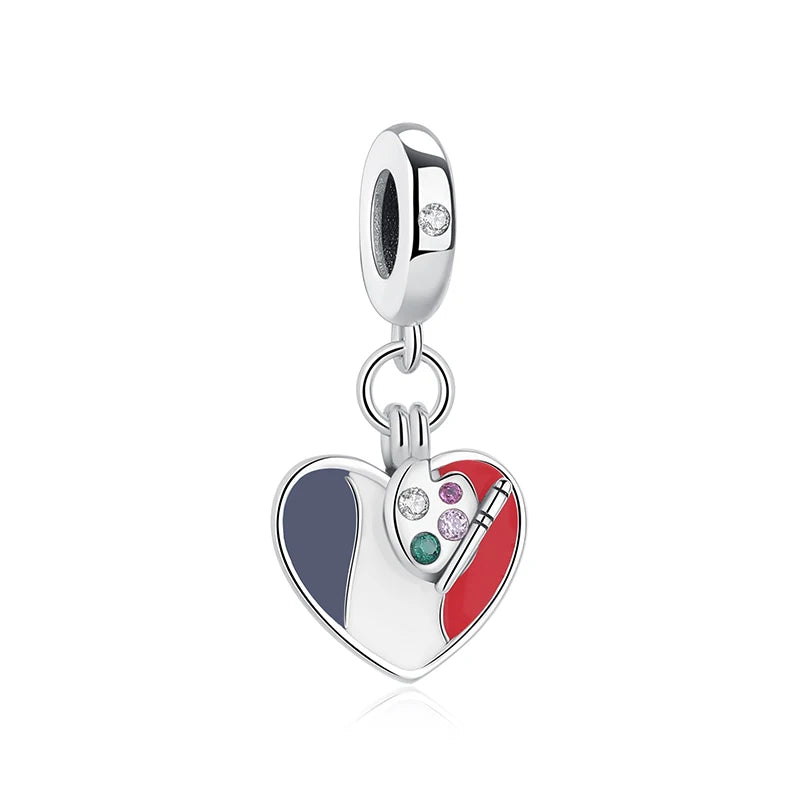 Original 925 Sterling Silver Charms Camera Suitcase London Bus Love Heart Beads Fit Bracelets Necklaces DIY Jewelry Women