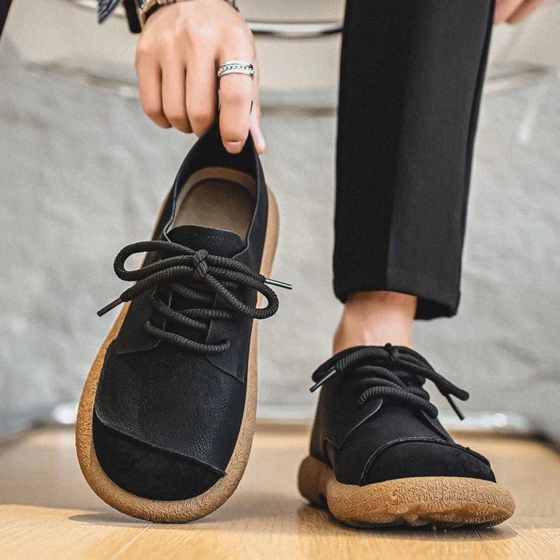 Men's Casual Shoes Comfortable Retro Men's Leather Casual Shoes Men's Fashion Retro Flat Boots for Men Shoes