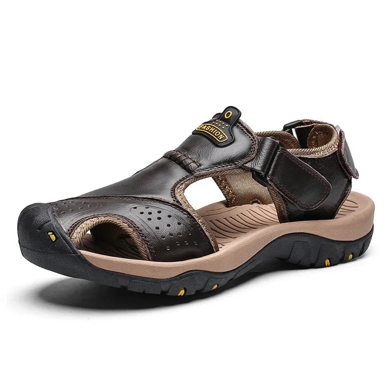 2024 New Man's shoes Genuine Leather Men Sandals Summer Men's Shoes Outdoor Water Shoes Leather Sandals For Men