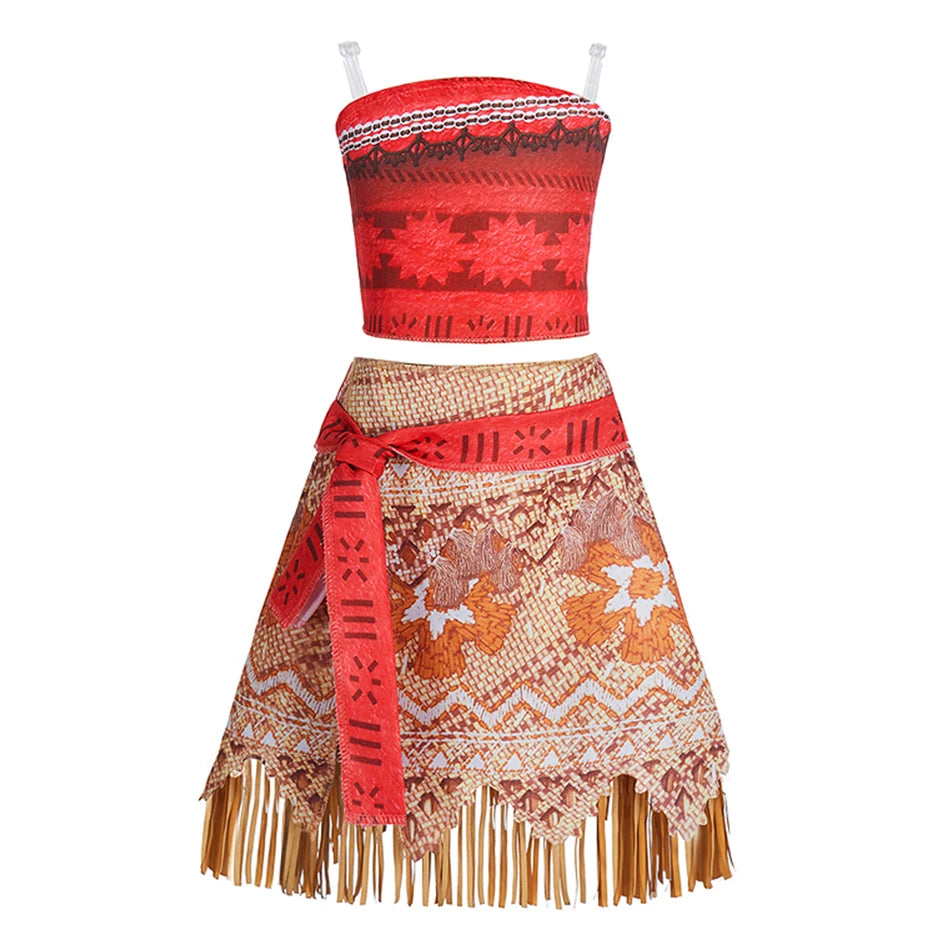Kids Jasmine Tops and Pants Children Summer Halloween Costume Girls Princess Carnival Dress Up Performance Kids Cosplay Dresses