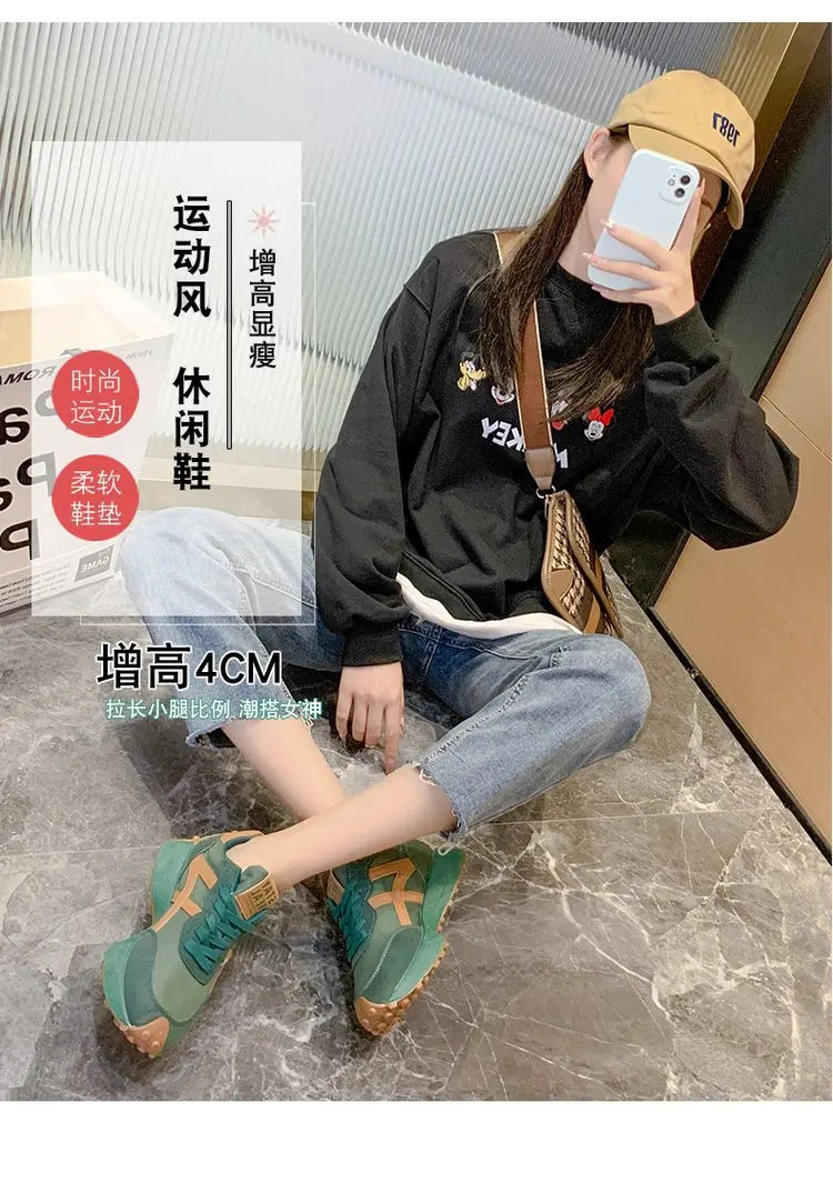 Comfort Women's Sneakers Fashion Womens Thick-soled Boots Breath Women Casual Shoes Wear-resistant Non-slip Womens Running Shoes