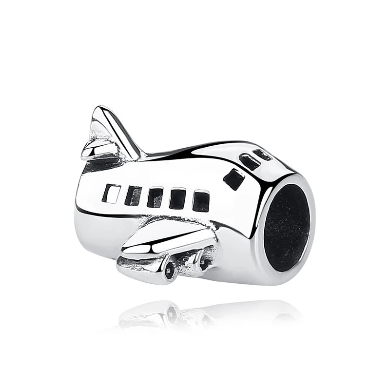 Original 925 Sterling Silver Charms Camera Suitcase London Bus Love Heart Beads Fit Bracelets Necklaces DIY Jewelry Women
