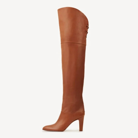 High Quality Solid Color Women's Over-the-knee Boots Pointed Toe High Heel Female Banquet And Runway Long Boots Ladies Shoes