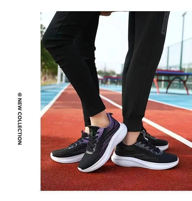 2025 Breathable Lace-up Running Shoes for Women Air Cushion Athletic Sneakers Lightweight Air Mesh Outdoor Sports Training Shoes