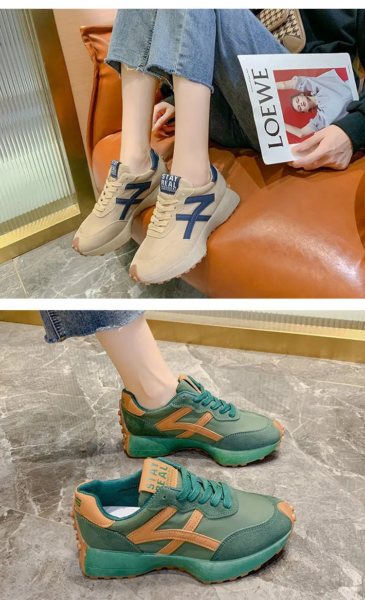 Comfort Women's Sneakers Fashion Womens Thick-soled Boots Breath Women Casual Shoes Wear-resistant Non-slip Womens Running Shoes