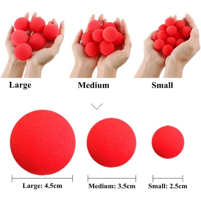10pcs Finger Sponge Ball Magic Sponge Ball Red Magic Props Comedy Magic Trick Gift for Kid Halloween Party Masquerade