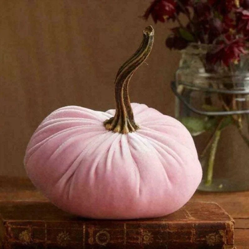Handmade Velvet Pumpkins, Stuffed Small Pumpkins Artificial Cute Pumpkin Foam Halloween Thanksgiving Decor, DIY, Super Soft Fall