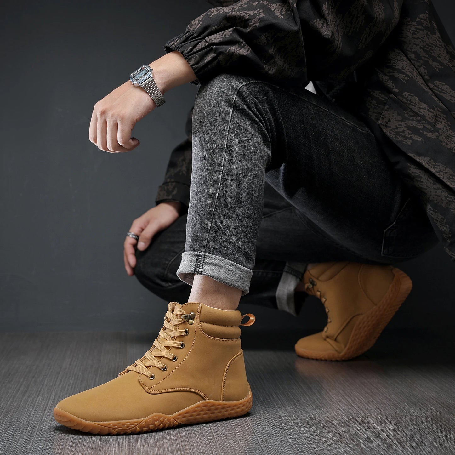 Barefoot Shoes Adult Cross-Trainer Wide Toe Box Men's Wide Minimalist Zero Drop Sole Casual Knitting Walking Sneakers Large Size