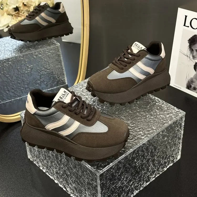 New Women Mesh Breathable Platform Sneakers Women Casual Lace Up Outdoor Women Shoes Low Top Sneakers fashion Zapatos De Mujer
