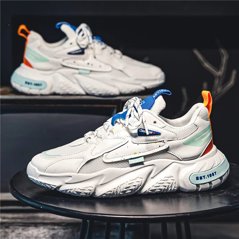 2024 Fashion and Comfortable Mesh Breathable Outsole Shoes Summer Hot Sale Mens Casual Shoes Thick Bottom Breathable Sneaker