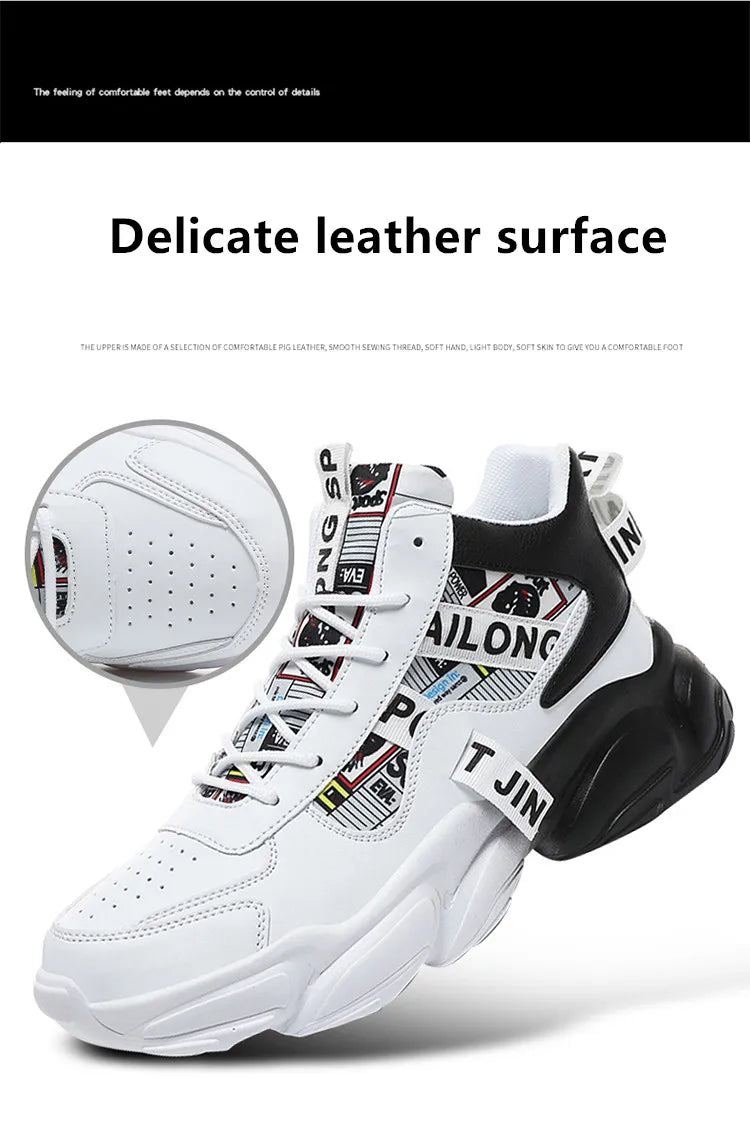 Autumn Winter Fashion Pink High Sneakers for Men Women Breathable Platform Shoes Man Trainers Outdoor Casual Sneakers Men 2025