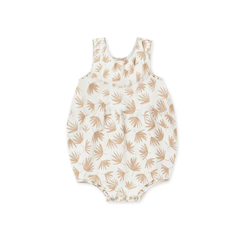Summer Arrival Baby Unisex Floral Pattern Strap Onesies Bodysuits