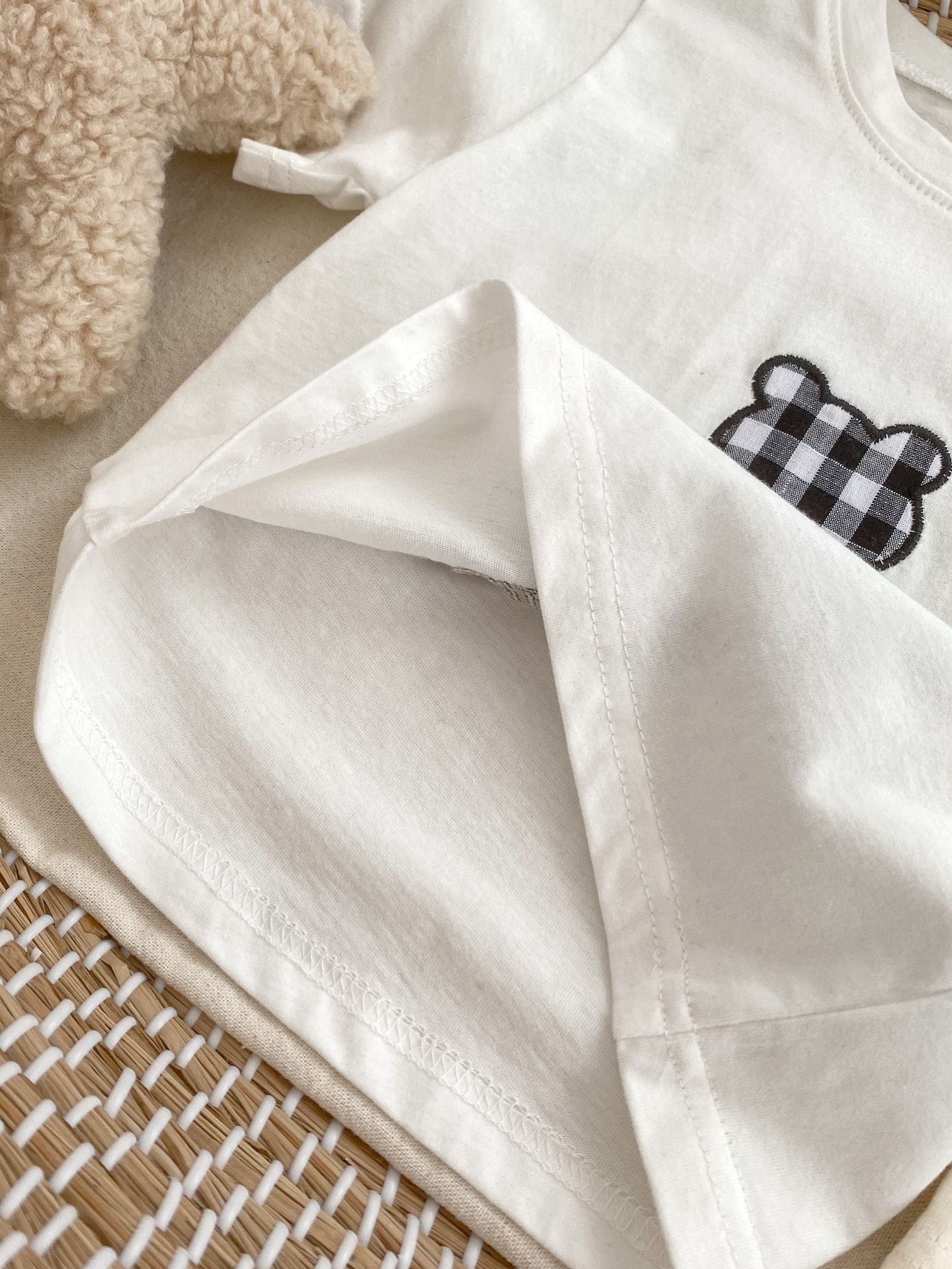 Unisex Kids’ Teddy And Letters Print T-Shirt In European And American Style For Summer